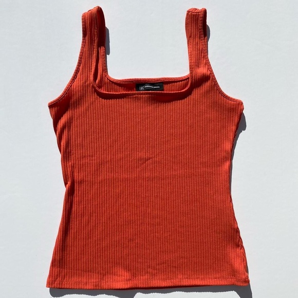 INC International Concepts | Tops | Inc Deep Orange Square Neck Ribbed ...